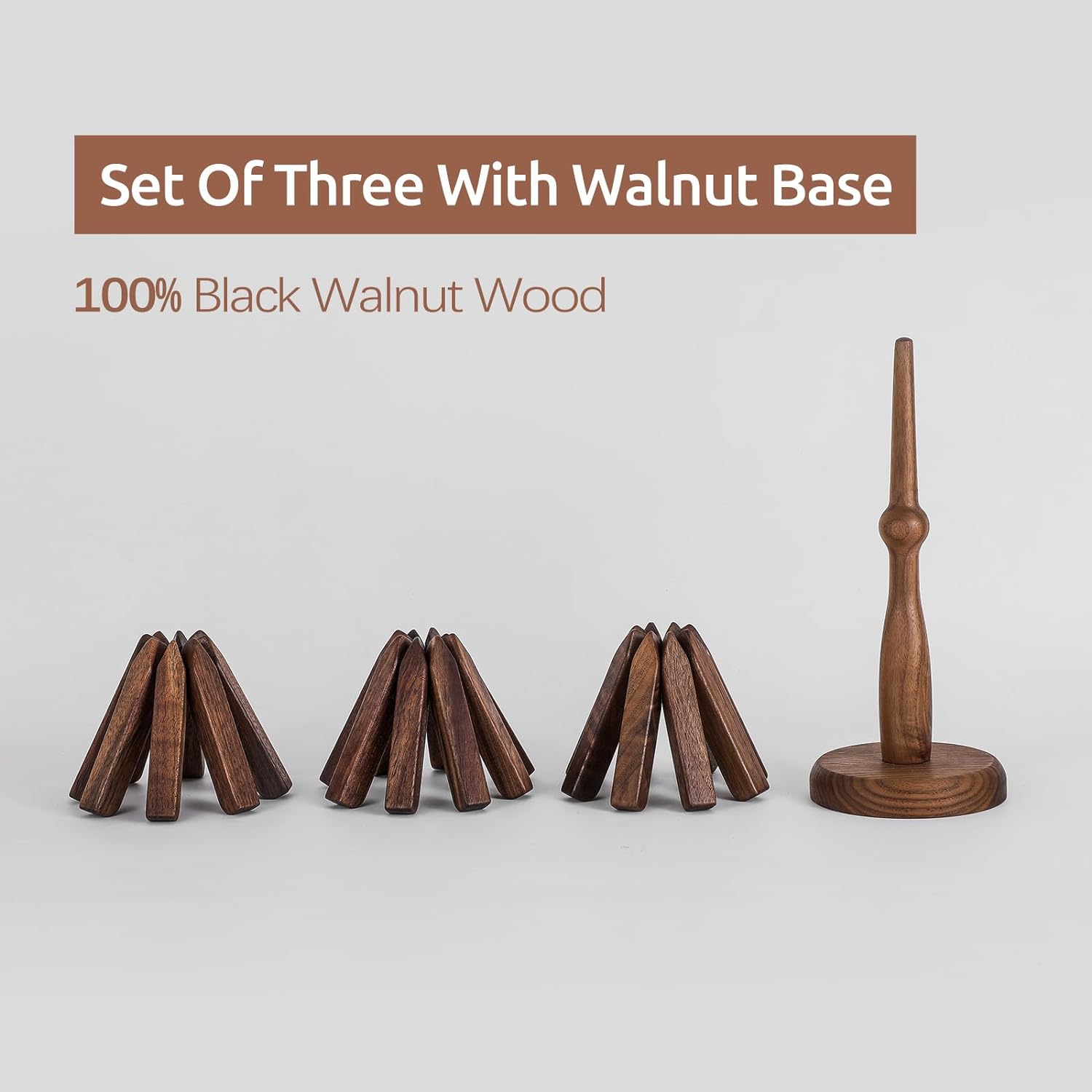 Koazi TreeHive Walnut Wooden Trivet Set For Cup and Tea Pot