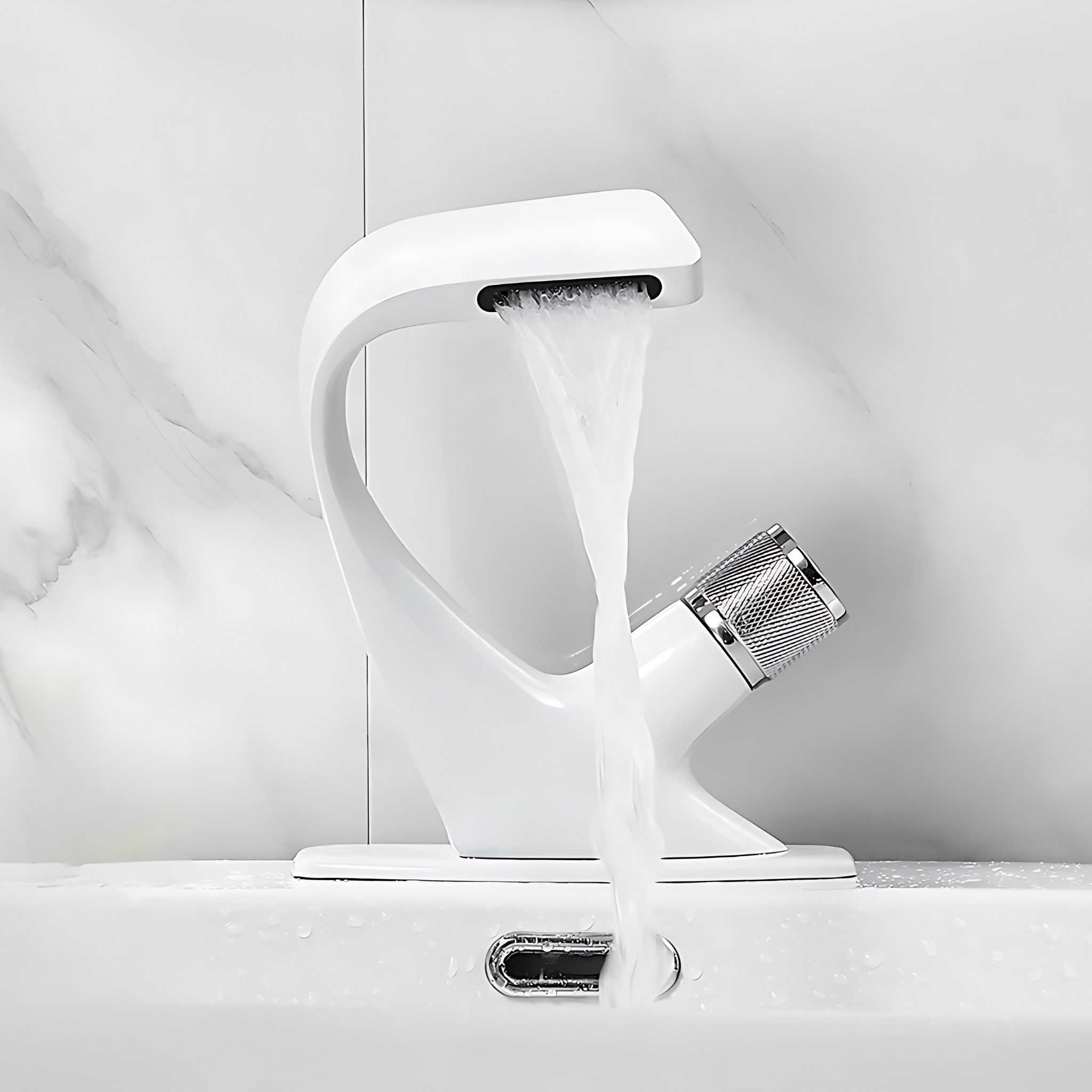 Koazi Waterfall Bathroom Faucet Deck Mounted Single Hole